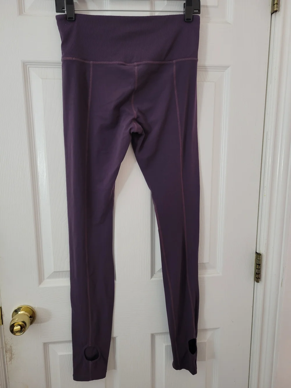 Athleta Powervita Barre Stirrup Leggings Purple Medium High Rise Yoga Tights M